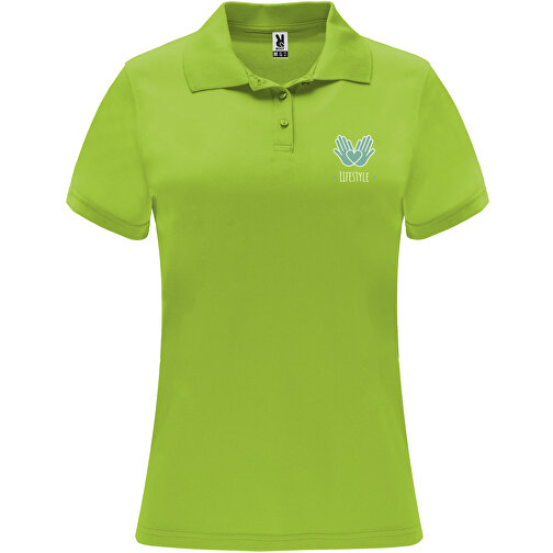 Monzha Sport Poloshirt Für Damen , lime / green lime, Piqué Strick 100% Polyester, 150 g/m2, 2XL, , Bild 2
