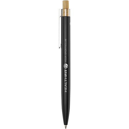Nooshin Kugelschreiber Aus Recyceltem Aluminium , schwarz, Recycled Aluminium, 14,00cm (Länge), Bild 2