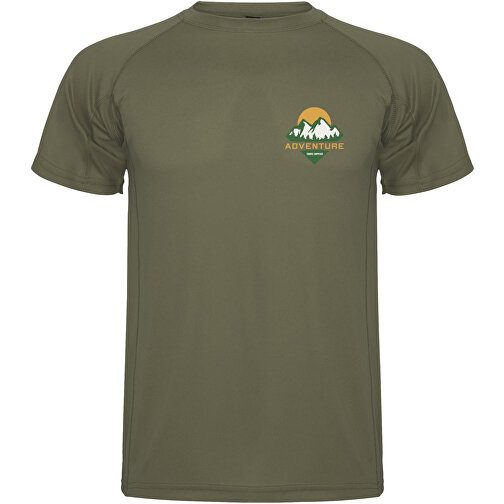 Montecarlo Sport T-Shirt Für Herren , militar green, Piqué Strick 100% Polyester, 150 g/m2, M, , Bild 2