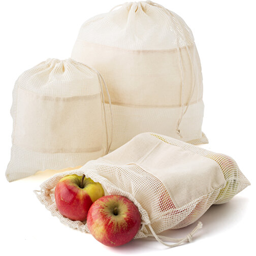 Set de trois sacs réutilisables en coton tissé Adele, Image 5