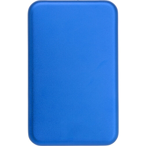 Aluminium Solar Powerbank Drew , blau, Aluminium, Metall, 12,50cm x 1,30cm x 7,80cm (Länge x Höhe x Breite), Bild 1
