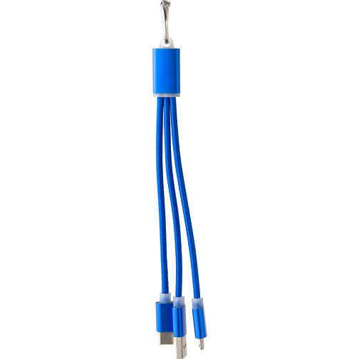 USB-Aufladekabel Aus Aluminium Alvin , kobaltblau, Allooi, Aluminium, Metall, 17,80cm x 0,60cm x 1,40cm (Länge x Höhe x Breite), Bild 2