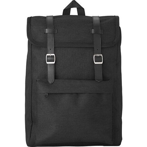 Rucksack Aus Polyester Genevieve , schwarz, Polyester 210D, Two tone, 300D, 42,50cm x 12,00cm x 25,00cm (Länge x Höhe x Breite), Bild 1