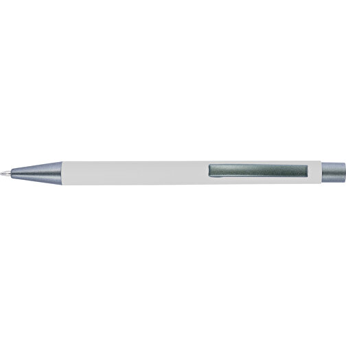 Kugelschreiber Mit Softtouch-Oberfläche Und Glanzgravur Emmett , weiss, Aluminium, Metall, Kautschuk, , Bild 1