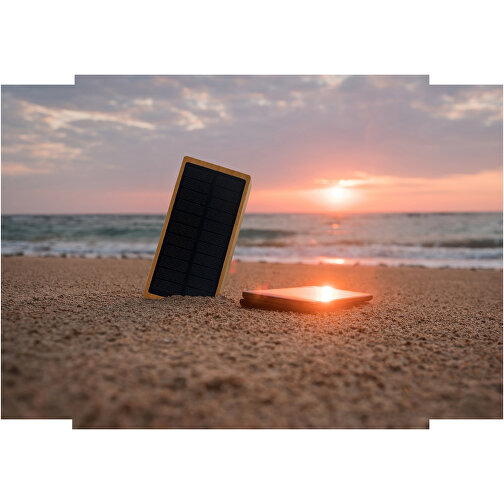 SCX.design P32 Solar-Powerbank 10.000 MAh Mit Leuchtlogo , holz, Recycelter ABS Kunststoff, Bambusholz, Recycelter PET Kunststoff, 20,00cm x 2,80cm x 8,80cm (Länge x Höhe x Breite), Bild 8