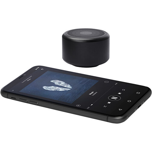Rise 3 W Mini-Bluetooth®-Lautsprecher Aus Recyceltem RCS Aluminium , schwarz, Recycled Aluminium, 3,40cm (Höhe), Bild 7