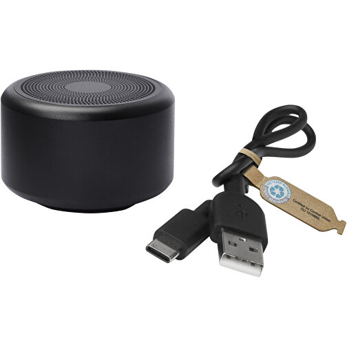 Rise 3 W Mini-Bluetooth®-Lautsprecher Aus Recyceltem RCS Aluminium , schwarz, Recycled Aluminium, 3,40cm (Höhe), Bild 8