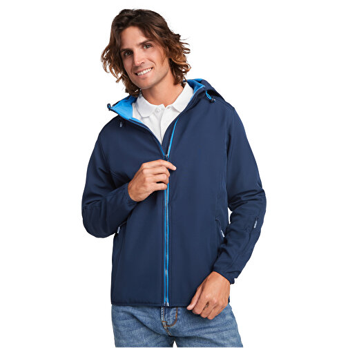 Siberia Softshelljacke Unisex , royal, Woven 92% Polyester, 8% Elastan, 300 g/m2, Lining, Microfleece 100% Polyester, M, , Bild 5