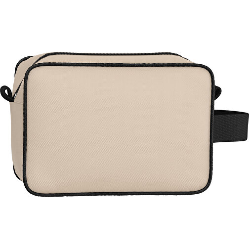 Kosmetiktasche Nova , beige / schwarz, Sublimation-fabric 200g - Polyester (PU), 16,00cm x 8,00cm x 23,00cm (Länge x Höhe x Breite), Bild 2