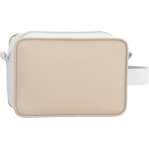 Kosmetiktasche Nova , beige / weiss, Sublimation-fabric 200g - Polyester (PU), 16,00cm x 8,00cm x 23,00cm (Länge x Höhe x Breite), Bild 2