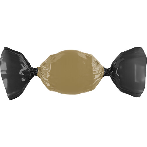 Bonbon Wickler Bontastisch , gold / schwarz, Wickler aus kompostierbarer Folie, 1,00cm x 2,00cm x 7,00cm (Länge x Höhe x Breite), Bild 1