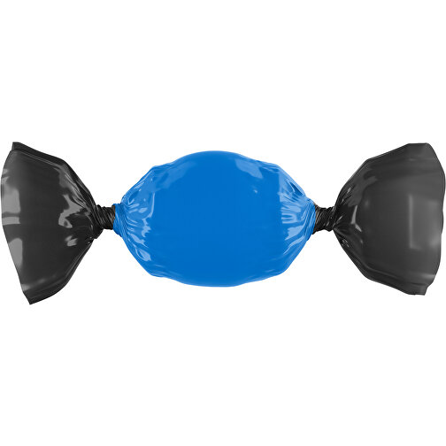 Bonbon Wickler Bontastisch , kobaltblau / schwarz, Wickler aus kompostierbarer Folie, 1,00cm x 2,00cm x 7,00cm (Länge x Höhe x Breite), Bild 1