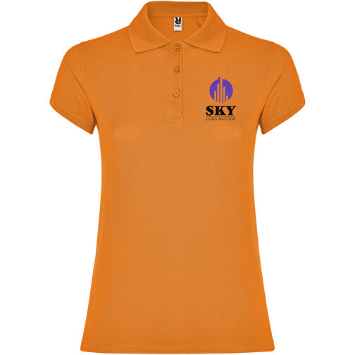 Star Poloshirt Für Damen , orange, Piqué Strick 100% Baumwolle, 200 g/m2, 3XL, , Bild 2