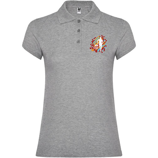 Star Poloshirt Für Damen , marl grey, Piqué Strick 100% Baumwolle, 200 g/m2, M, , Bild 2