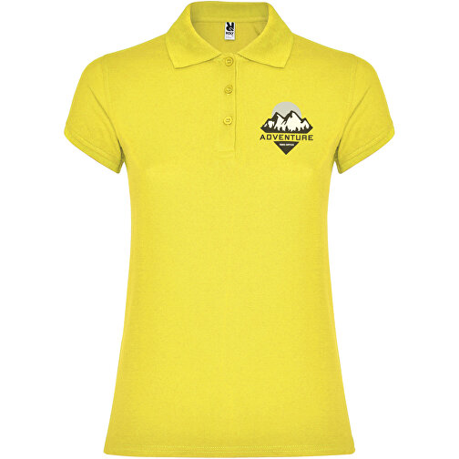 Star Poloshirt Für Damen , gelb, Piqué Strick 100% Baumwolle, 200 g/m2, 3XL, , Bild 2