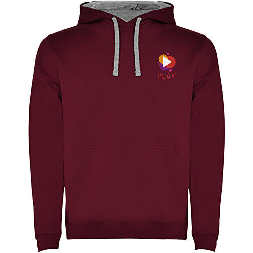 Urban Kapuzenpullover Für Herren , maroon / marl grey, Strick 50% Baumwolle, 50% Polyester, 280 g/m2, 3XL, , Bild 2