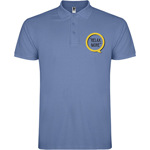 Star Poloshirt Für Herren , riviera blue, Piqué Strick 100% Baumwolle, 200 g/m2, S, , Bild 2