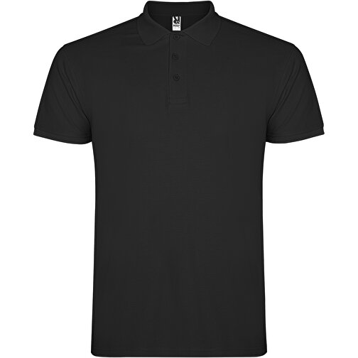 Star Poloshirt Für Kinder , schwarz, Piqué Strick 100% Baumwolle, 200 g/m2, 5/6, , Bild 1