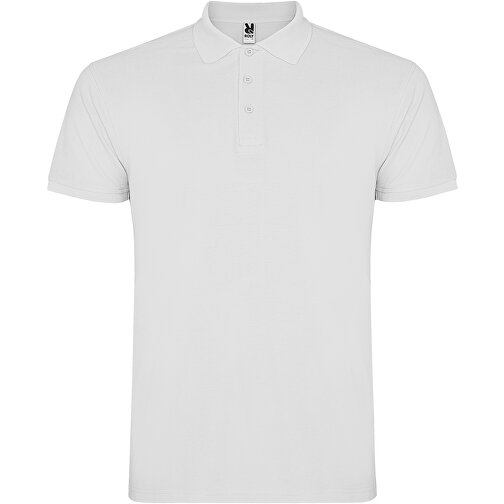 Star Poloshirt Für Kinder , weiß, Piqué Strick 100% Baumwolle, 200 g/m2, 9/10, , Bild 1