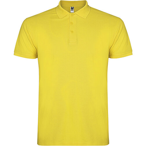 Star Poloshirt Für Kinder , gelb, Piqué Strick 100% Baumwolle, 200 g/m2, 11/12, , Bild 1