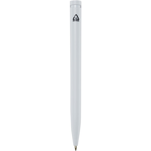 Unix Kugelschreiber Aus Recyceltem Kunststoff , weiss, Recycelter ABS Kunststoff, 13,90cm (Länge), Bild 3