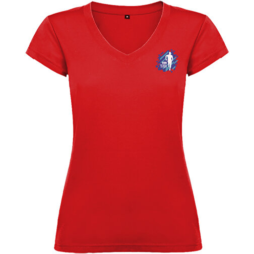 Victoria T-Shirt Mit V-Ausschnitt Für Damen , rot, Single jersey Strick 100% Baumwolle, 155 g/m2, 2XL, , Bild 2