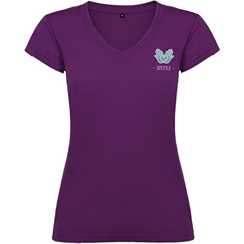 Victoria T-Shirt Mit V-Ausschnitt Für Damen , lila, Single jersey Strick 100% Baumwolle, 155 g/m2, 2XL, , Bild 2