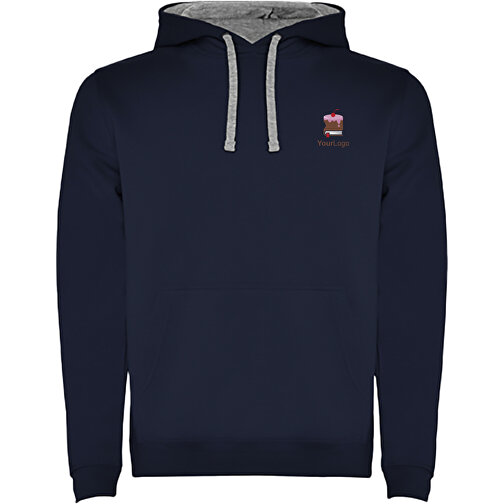 Urban Kapuzenpullover Für Kinder , navy blue / marl grey, Strick 50% Baumwolle, 50% Polyester, 280 g/m2, 11/12, , Bild 2