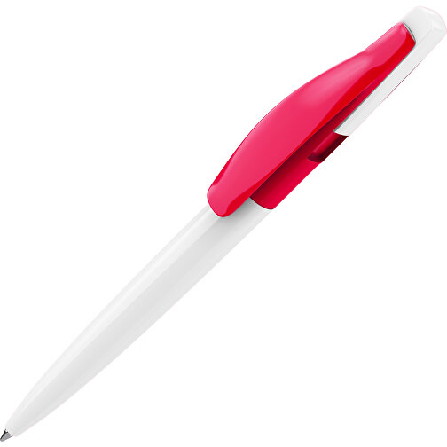Prodir DS2 PPP Push Kugelschreiber , Prodir, weiß / rot, Kunststoff, 14,80cm x 1,70cm (Länge x Breite), Bild 1