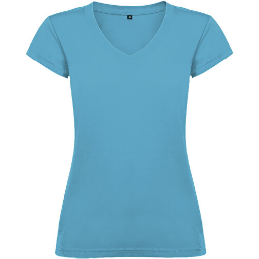 Victoria T-Shirt Mit V-Ausschnitt Für Damen , türkis, Single jersey Strick 100% Baumwolle, 155 g/m2, 2XL, , Bild 1