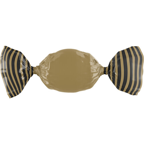 Bonbon Wickler Bontastisch , gold / schwarz, Wickler aus kompostierbarer Folie, 1,00cm x 2,00cm x 7,00cm (Länge x Höhe x Breite), Bild 1