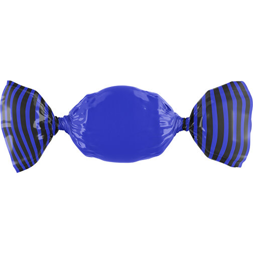 Bonbon Wickler Bontastisch , blau / schwarz, Wickler aus kompostierbarer Folie, 1,00cm x 2,00cm x 7,00cm (Länge x Höhe x Breite), Bild 1