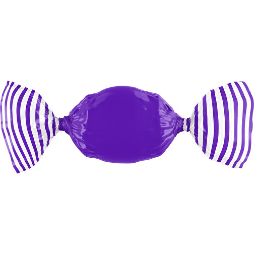 Bonbon Wickler Bontastisch , violet / weiss, Wickler aus kompostierbarer Folie, 1,00cm x 2,00cm x 7,00cm (Länge x Höhe x Breite), Bild 1