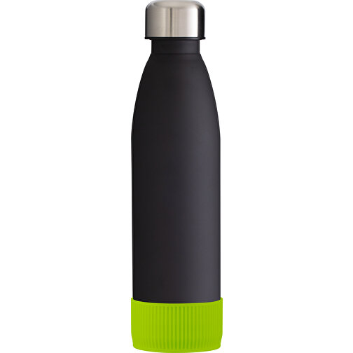 Trinkflasche RETUMBLER-TOULON GLASS , schwarz / hellgrün, Glas, Silikon, recycelter Edelstahl, recyceltes Polypropylen, 26,00cm x 6,90cm x 6,90cm (Länge x Höhe x Breite), Bild 1