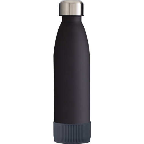 Trinkflasche RETUMBLER-TOULON GLASS , schwarz / dunkelgrau, Glas, Silikon, recycelter Edelstahl, recyceltes Polypropylen, 26,00cm x 6,90cm x 6,90cm (Länge x Höhe x Breite), Bild 1