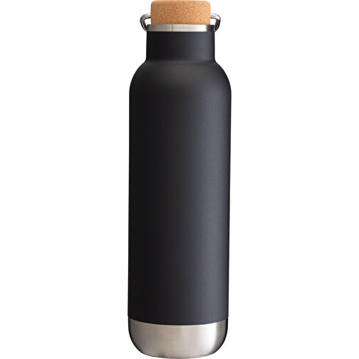 Thermotrinkflasche RETUMBLER-ORTADO 750 , schwarz / braun, Kork, recycelter Edelstahl, recyceltes Polypropylen, Silikon, 26,80cm x 7,70cm x 7,70cm (Länge x Höhe x Breite), Bild 3