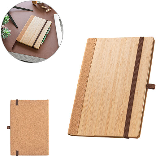 ORWELL. A5-notesbog med hårdt omslag lavet af bambus og korkplader, Billede 2