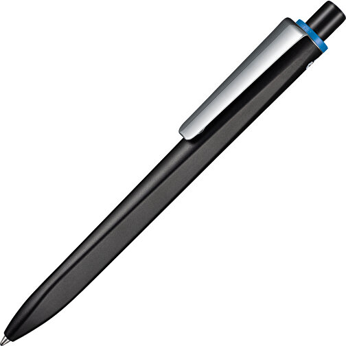 Kugelschreiber RIDGE SCHWARZ RECYCLED  M , Ritter-Pen, schwarz recycled/blau recycled, ABS u. Metall, 141,00cm (Länge), Bild 2