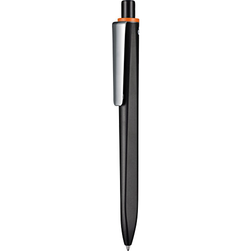 Kugelschreiber RIDGE SCHWARZ RECYCLED  M , Ritter-Pen, schwarz recycled/orange recycled, ABS u. Metall, 141,00cm (Länge), Bild 1