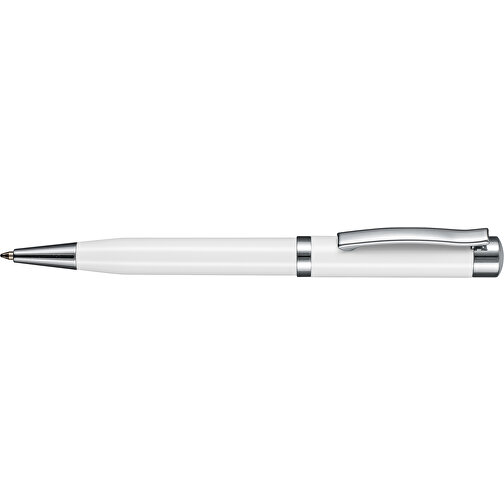 Kugelschreiber FORTUNA WEISS, Incl. 1-er Pen-Box , Ritter-Pen, weiß, Metall, 13,80cm (Länge), Bild 3
