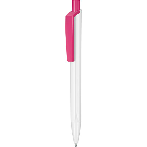 Kugelschreiber TRI-STAR P , Ritter-Pen, weiss/fuchsia-pink, Kunststoff, 14,00cm (Länge), Bild 1