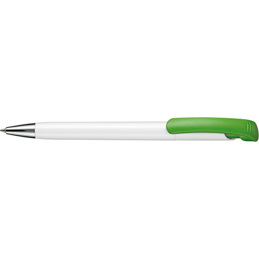 Kugelschreiber BONITA , Ritter-Pen, weiß/Apfel-grün, ABS-Kunststoff, 14,80cm (Länge), Bild 3