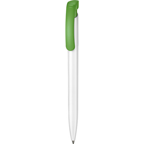 Kugelschreiber CLEAR , Ritter-Pen, weiß/Apfel-grün, ABS-Kunststoff, 14,80cm (Länge), Bild 1