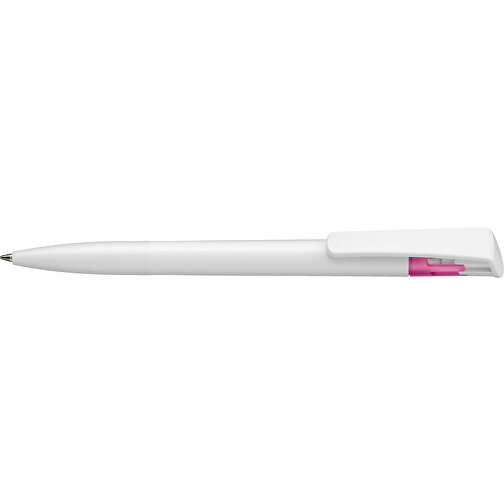 Kugelschreiber All-Star SF , Ritter-Pen, weiss/magenta-pink, ABS-Kunststoff, 14,70cm (Länge), Bild 3