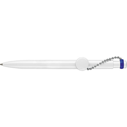 Kugelschreiber PIN PEN , Ritter-Pen, weiss/nacht-blau, ABS-Kunststoff, 14,50cm (Länge), Bild 3