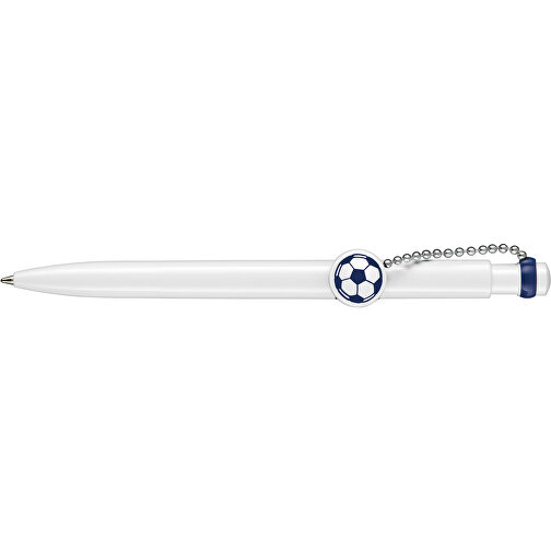 Kugelschreiber PIN PEN , Ritter-Pen, weiß / nachtblau, ABS-Kunststoff, 14,50cm (Länge), Bild 3