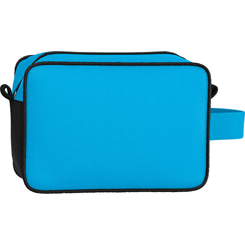 Kosmetiktasche Nova , hellblau / schwarz, Sublimation-fabric 200g - Polyester (PU), 16,00cm x 8,00cm x 23,00cm (Länge x Höhe x Breite), Bild 2