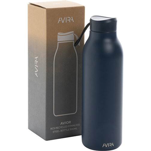 Avira Avior RCS Recycelte Stainless-Steel Flasche 500ml , navy blau, Rostfreier Stahl - recycelt, 22,30cm (Höhe), Bild 11