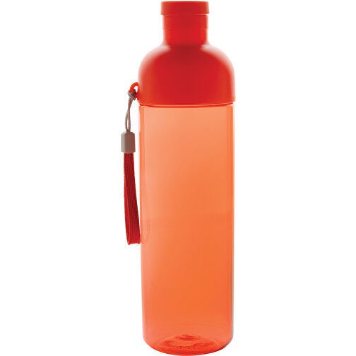 Impact Auslaufsichere Wasserflasche Aus RCS Recyc. PET 600ml , rot, PET - recycelt, 24,30cm (Höhe), Bild 2