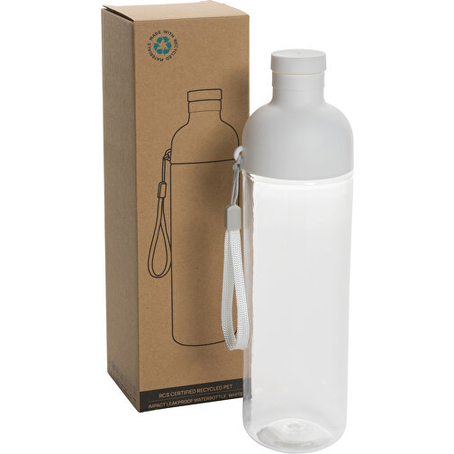 Impact Auslaufsichere Wasserflasche Aus RCS Recyc. PET 600ml , weiss, PET - recycelt, 24,30cm (Höhe), Bild 10